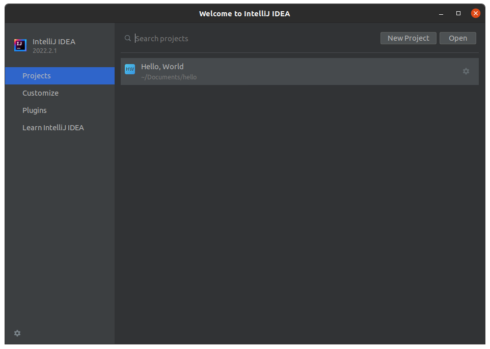 Opening an existing project in IntelliJ