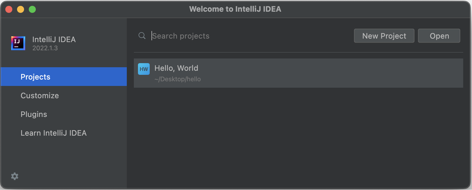 Opening an existing project in IntelliJ