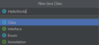 Creating a new Java class